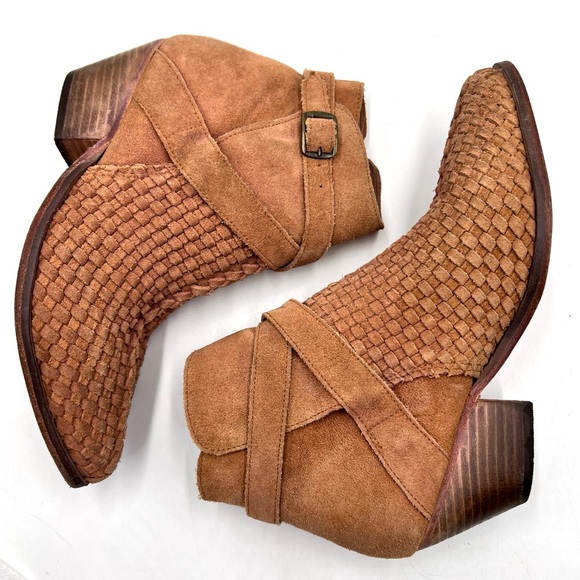 Free People Venture Ankle Boot Suede Tan Bootie Size 37 - Picture 6 of 13